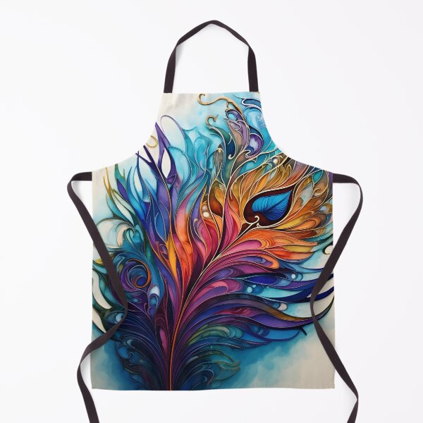 Item preview, alcohol ink feather glass art print designed and sold by dcrc.