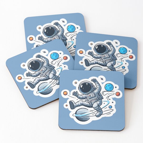 Item preview, Astronaut Sticker: Quirky Universe Adventures designed and sold by Jolly-Drawings.