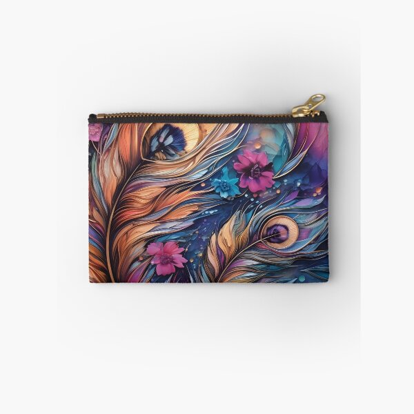 Item preview, alcohol ink feather glass art print designed and sold by dcrc.