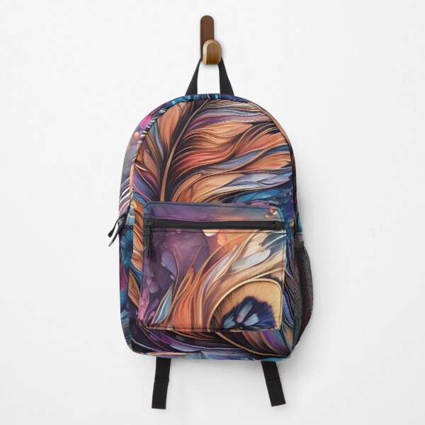 Item preview, alcohol ink feather glass art print designed and sold by dcrc.