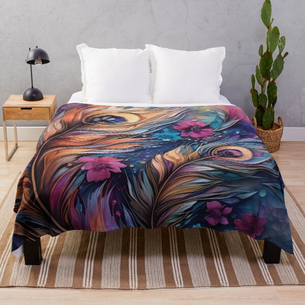 Item preview, alcohol ink feather glass art print designed and sold by dcrc.