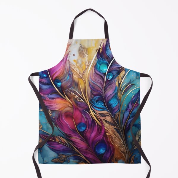 Item preview, alcohol ink feather glass art print designed and sold by dcrc.