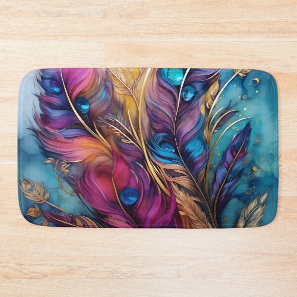 Item preview, alcohol ink feather glass art print designed and sold by dcrc.