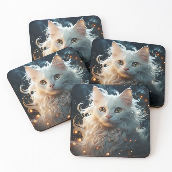 Item preview, Cute Sparkling White Cat designed and sold by OldNewAmbient.