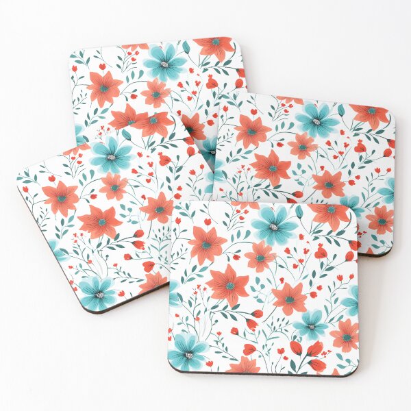 Item preview, Beautiful Turquoise and Coral flowers designed and sold by ShinyWolf.
