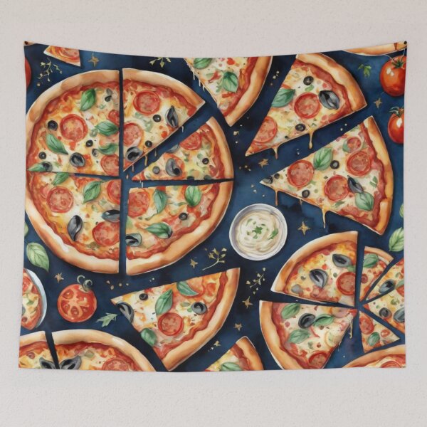Item preview, Pizza watercolor pattern designed and sold by shokA Design.
