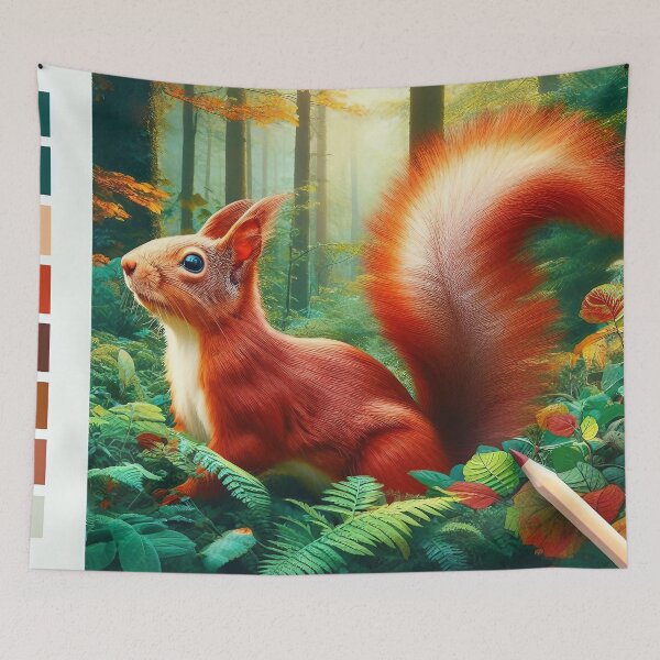 Item preview, Red Squirrel in its Natural Habitat  designed and sold by Jolly-Drawings.