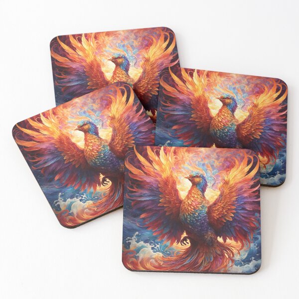 Item preview, A beautifully designed phoenix emerges, adorned with the vibrant hues of the electromagnetic spectrum designed and sold by MattCollinsShop.