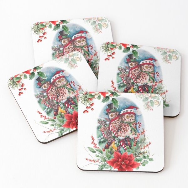 Item preview, Christmas Yule carol singer owls designed and sold by Gabriella  Szabo.
