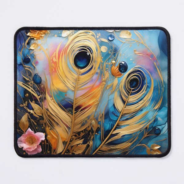 Item preview, Alcohol ink feather glass art print designed and sold by dcrc.