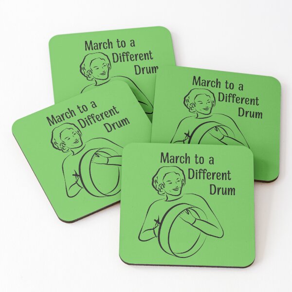Item preview, March to a Different Drum - Curly Haired Bodhran Player designed and sold by TimeLady's Closet.