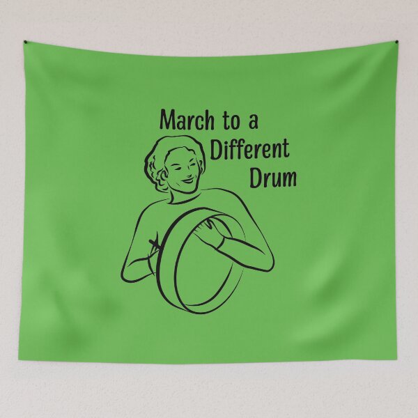 Item preview, March to a Different Drum - Curly Haired Bodhran Player designed and sold by TimeLady's Closet.