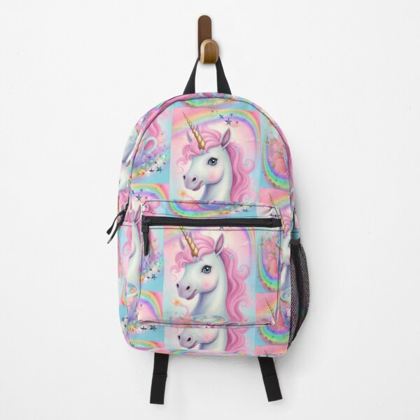 Item preview, a mischievous little unicorn with his cup in his image, surrounded by rainbows and stars designed and sold by Creativesphotos.
