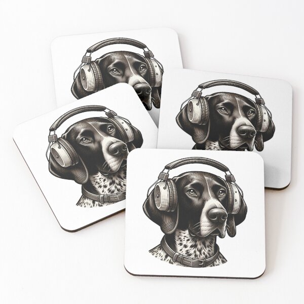Item preview, Dog with Headphones - German Shorthaired Pointer designed and sold by Truck Stop One.