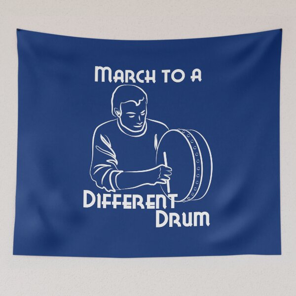 Item preview, March to a Different Drum - Man With Bodhran - white designed and sold by TimeLady's Closet.