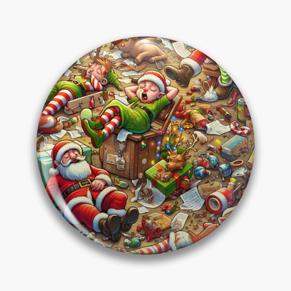 Item preview, funny santa workshop with sleepy elfs designed and sold by Mariliizzz.
