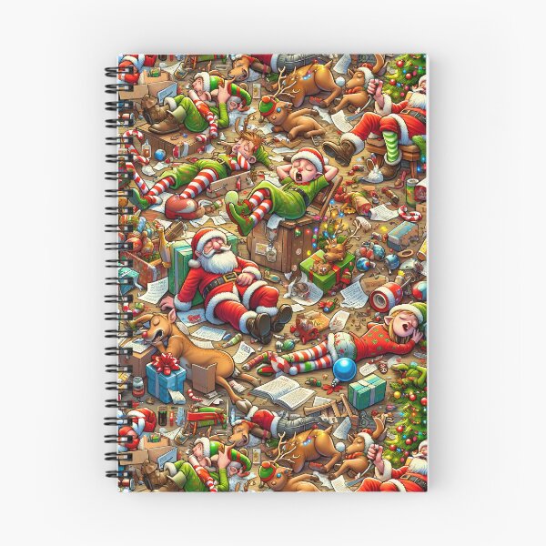 Item preview, funny santa workshop with sleepy elfs designed and sold by Mariliizzz.