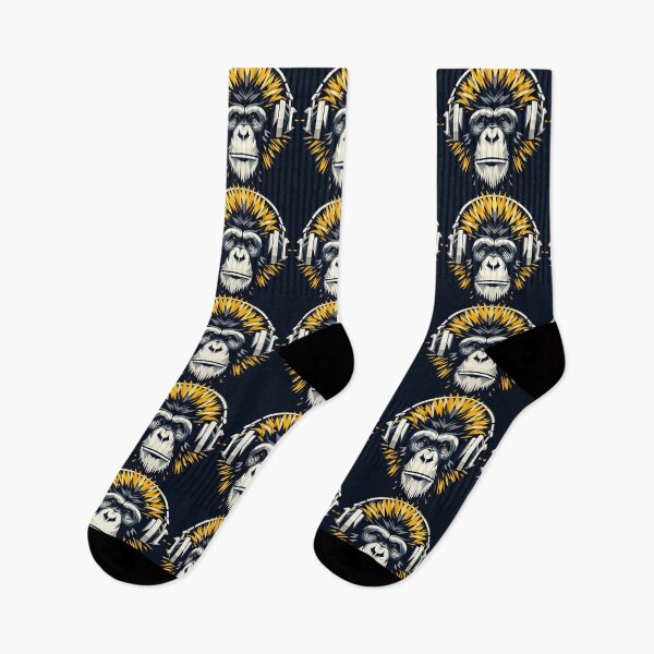 Item preview, Copia de un alegre chimpancé con auriculares. designed and sold by Arturos31.