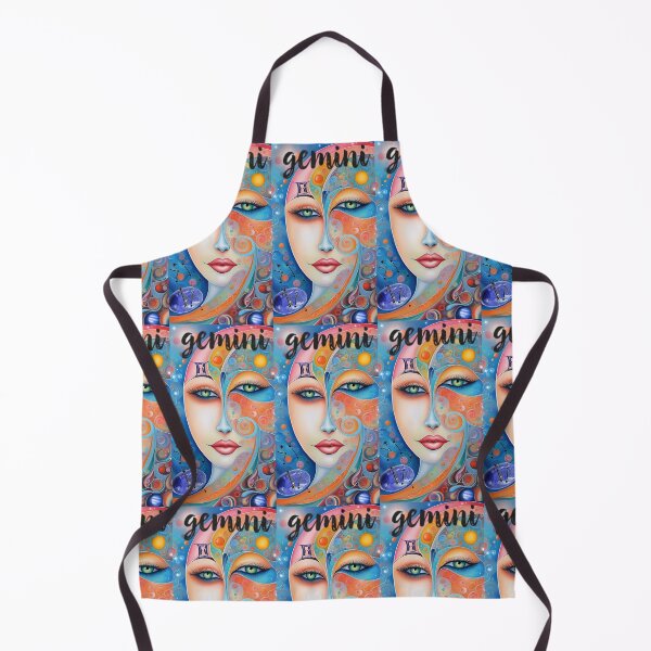 Item preview, stylized woman's face, astrological symbol of Gemini with mention Gemini on the image designed and sold by Creativesphotos.