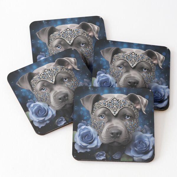 Item preview, Blue Nose Staffy And Blue Roses designed and sold by Nocturne  Paws.
