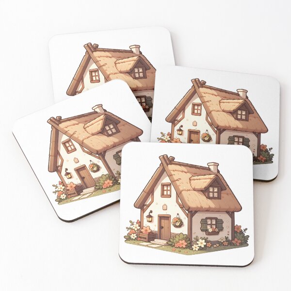 Item preview, Idyllic Countryside Thatched Roof Home Art designed and sold by UmbrellaStudio1.