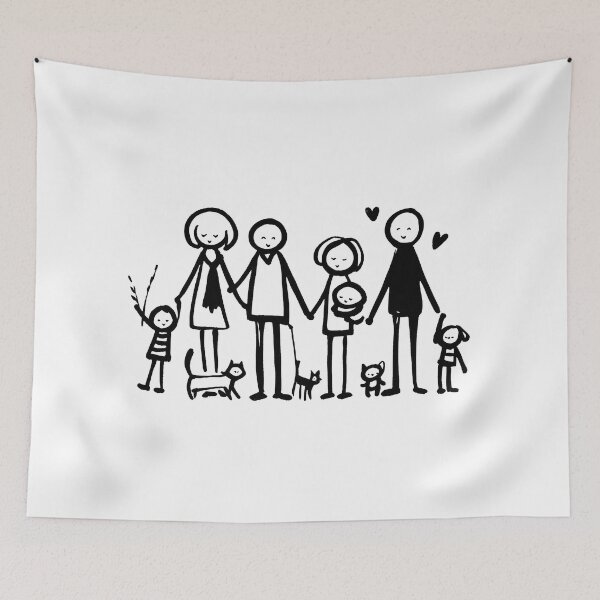 Item preview, Stick Figure of a family designed and sold by welshdesigns.