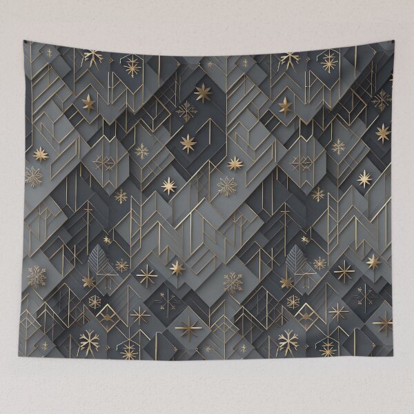Item preview, GOLDEN CARVED STARS,  GRAY COLOUR BACKGROUND, MODERN AND ELEGANT PATTERN designed and sold by Meandmyshop.