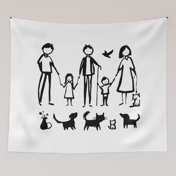 Item preview, Stick Figure of a family designed and sold by welshdesigns.