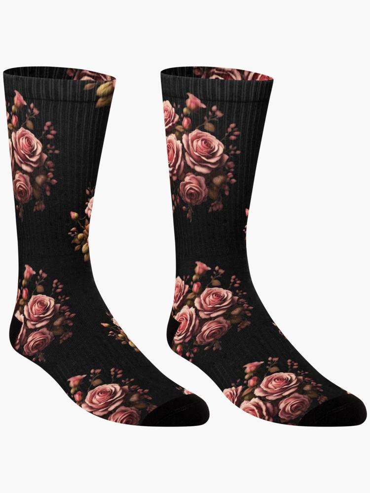 Thumbnail 3 of 5, Socks, Dusty Roses designed and sold by HanaiPrint.