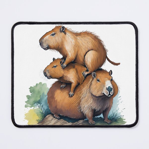 Item preview, CAPYBARAS STACKED IN LINE designed and sold by cubiask.