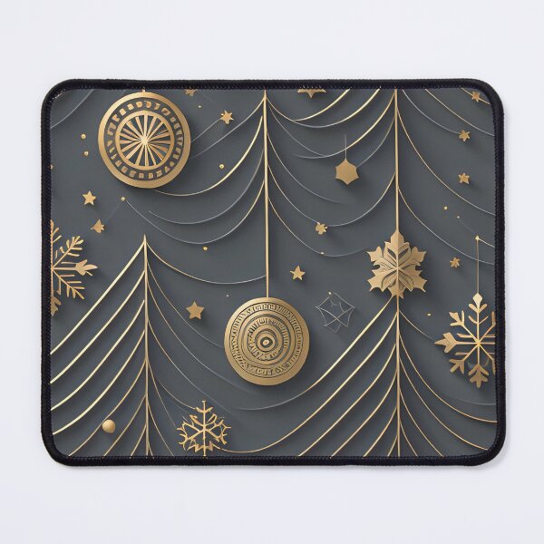 Item preview, Golden christmas trees ans stars on grey background designed and sold by Meandmyshop.