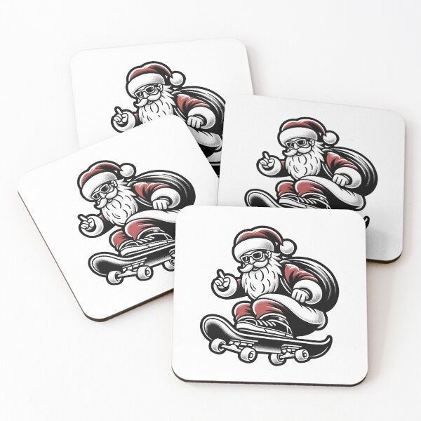 Item preview, vintage santa on skateboard designed and sold by Truck Stop One.