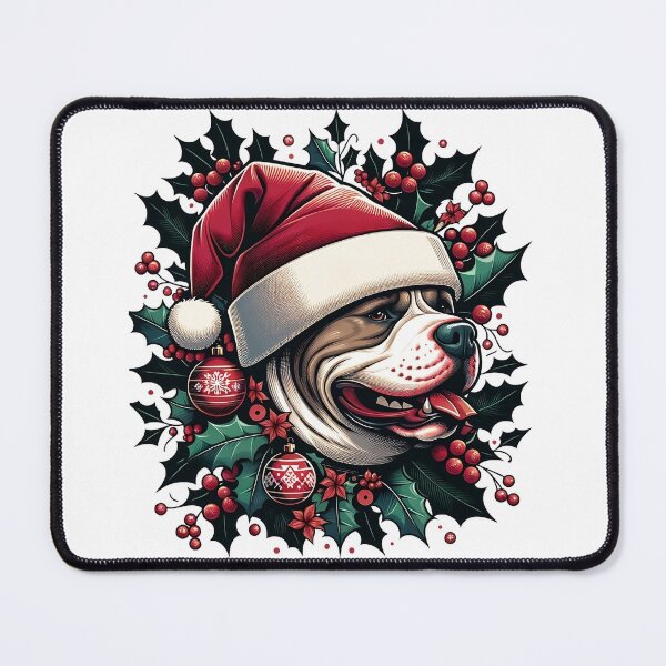 Item preview, American Bully XL Christmas Style in a Santa Claus Hat designed and sold by VoyteksDesigns.