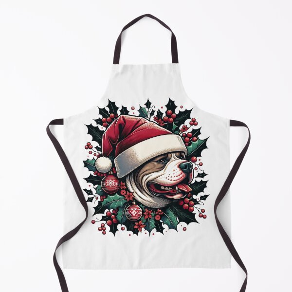 Item preview, American Bully XL Christmas Style in a Santa Claus Hat designed and sold by VoyteksDesigns.