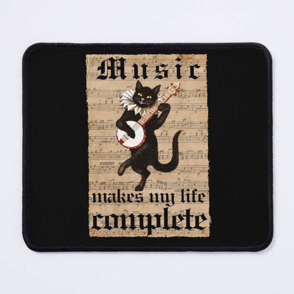 Item preview, Music Makes My Life Complete - for music and cat lovers designed and sold by SeledineArt.