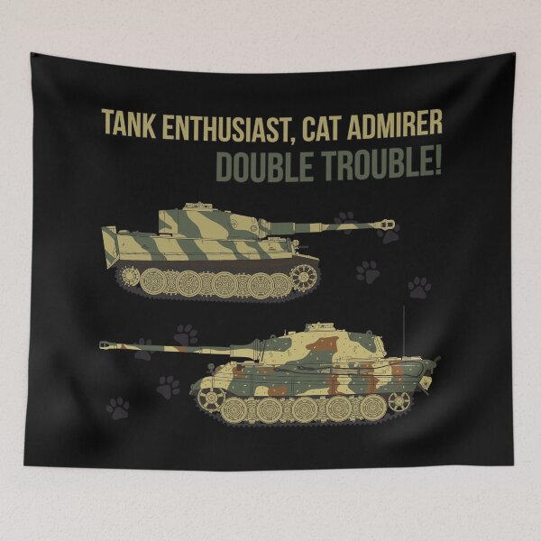 Item preview, Tank enthusiast, cat admirer - double trouble! designed and sold by FAawRay.