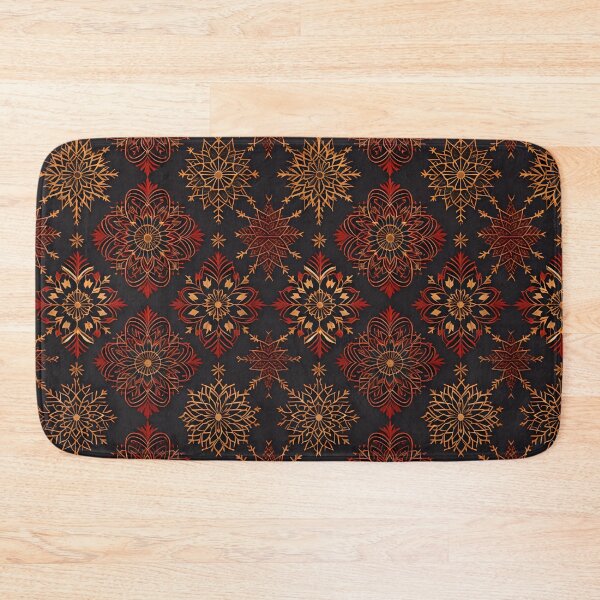 Item preview, red and golden flowers Christmas stylish pattern designed and sold by Meandmyshop.