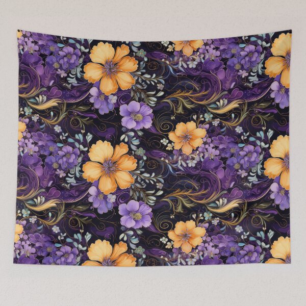 Item preview, Midnight Floral Majesty: Opulent Purple Garden designed and sold by kawaiidoodlesuk.