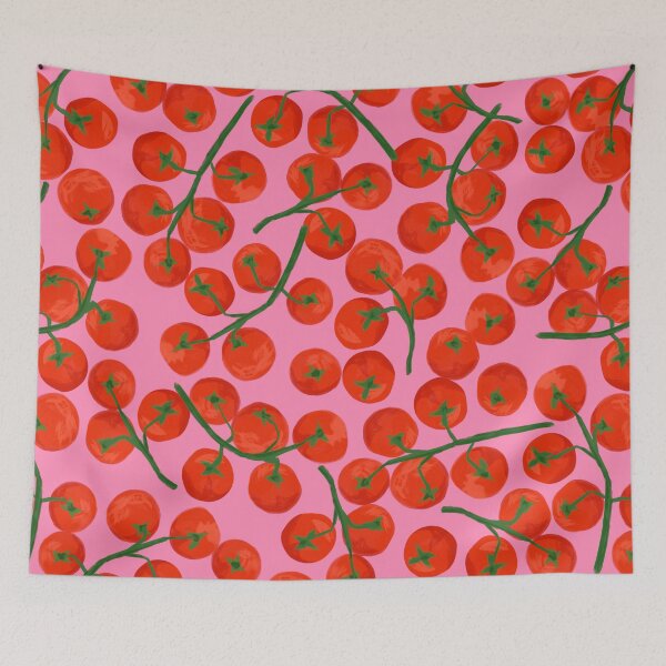 Item preview, Hand drawn Tomato Vine Bunches Pink Red designed and sold by gabrielleneil.