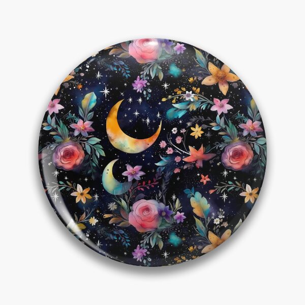 Item preview, Witchy Celestial Night Garden in Alcohol Ink - Seamless Pagan Pattern designed and sold by ThreeHaresMedia.