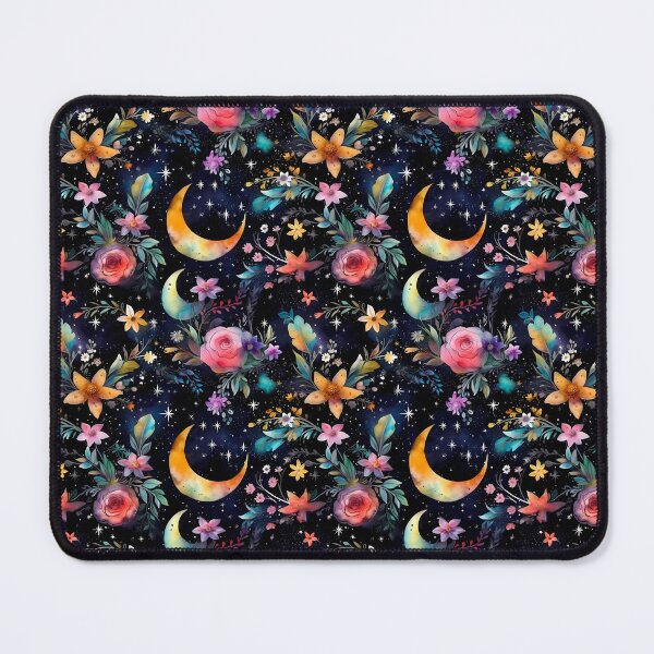 Item preview, Witchy Celestial Night Garden in Alcohol Ink - Seamless Pagan Pattern designed and sold by ThreeHaresMedia.