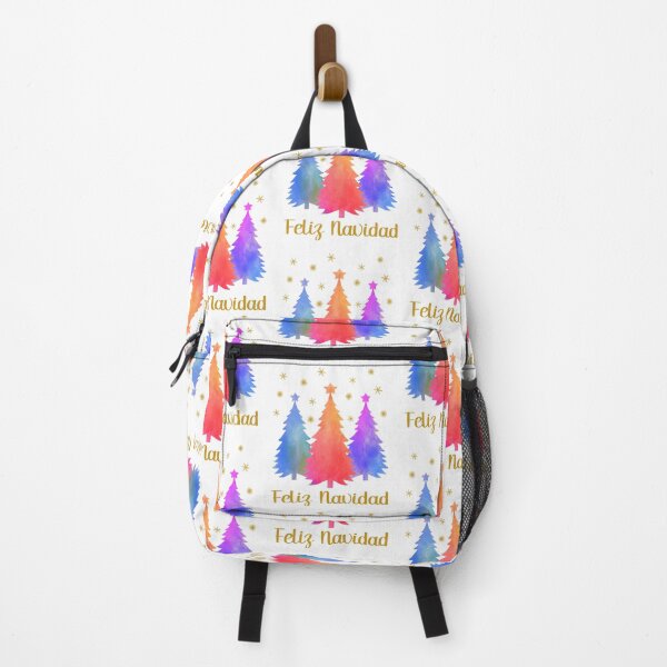 Item preview, Feliz Navidad Spanish Watercolor Pastel Christmas Trees Winter Forest designed and sold by Bad Kitty Designz.