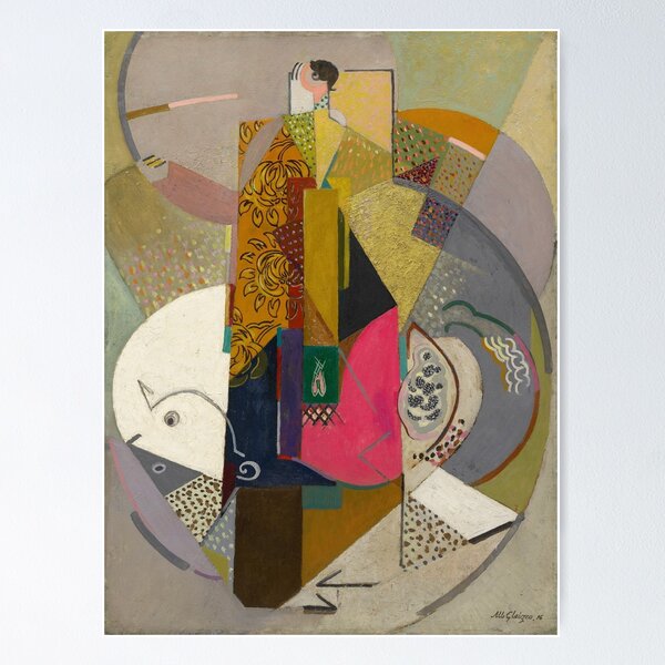 Item preview, Woman riding a white horse still life cubist art deco portrait painting by Albert Gleizes designed and sold by Jéanpaul  Ferro.