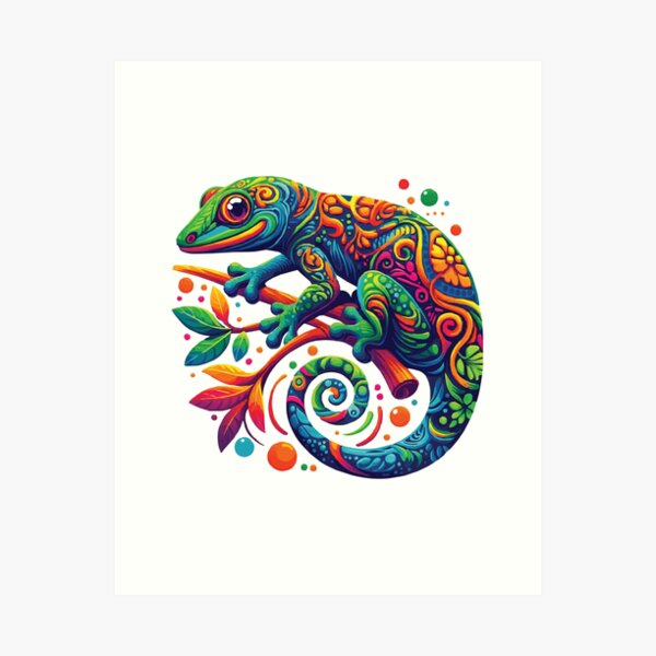 Tropical Gecko Art Print