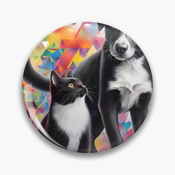 Item preview, Dog and cat in black and white designed and sold by GatoTienda.