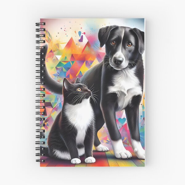 Item preview, Dog and cat in black and white designed and sold by GatoTienda.