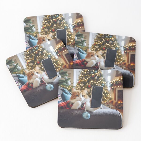 Item preview, The cat watching the Christmas messages designed and sold by GatoTienda.