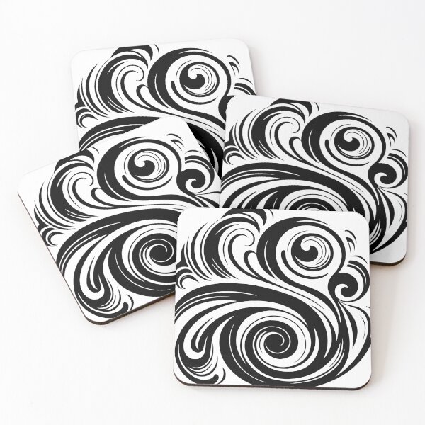 Item preview, Black and White Abstract Swirls designed and sold by ArtFactoryAI.