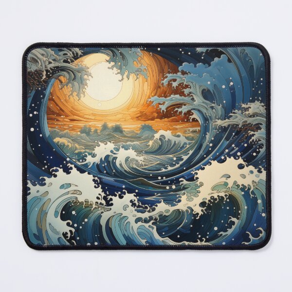 Item preview, stormy ocean under the moon designed and sold by AGBazaar.