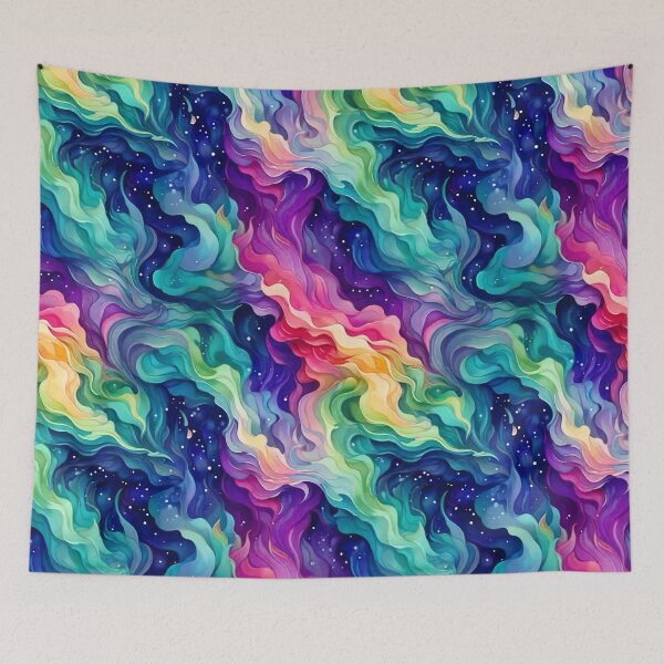 Artikelvorschau, Aquarell-Aurora-Borealis-inspiriertes Muster entworfen und verkauft von Patternliss.